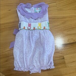 Easter Smocked Flamingo 🦩 Bunny Romper
